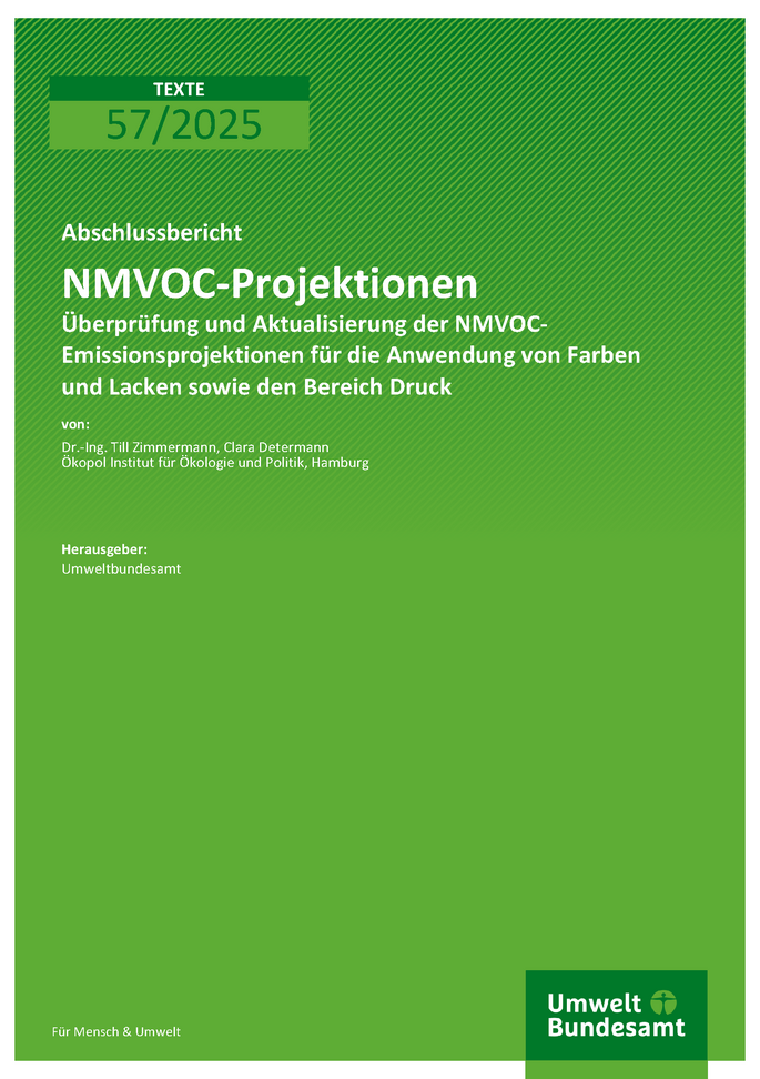 Cover des Berichts "Überprüfung und Aktualisierung der NMVOC"