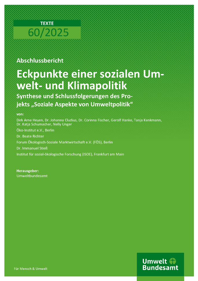Cover des Berichts "Eckpunkte einer sozialen Umwelt- und Klimapolitik"