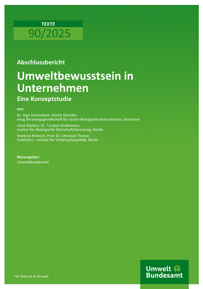 Cover des Berichts "Umweltbewusstsein in Unternehmen"