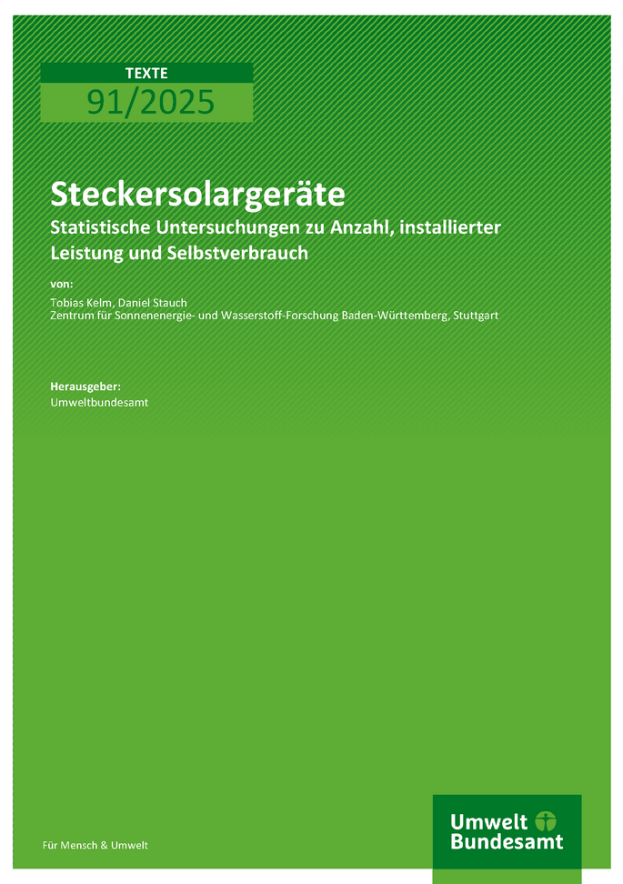 Cover des Berichts "Steckersolargeräte"