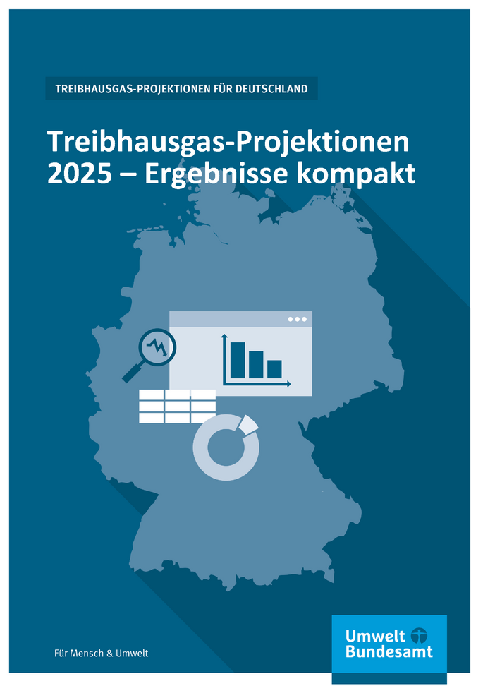 Cover des Berichts "Treibhausgas-Projektionen 2025 – Ergebnisse kompakt"