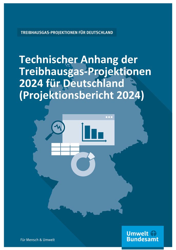 Cover des Berichts "Technischer Anhang der Treibhausgas-Projektionen 2024 für Deutschland (Projektionsbericht 2024)"