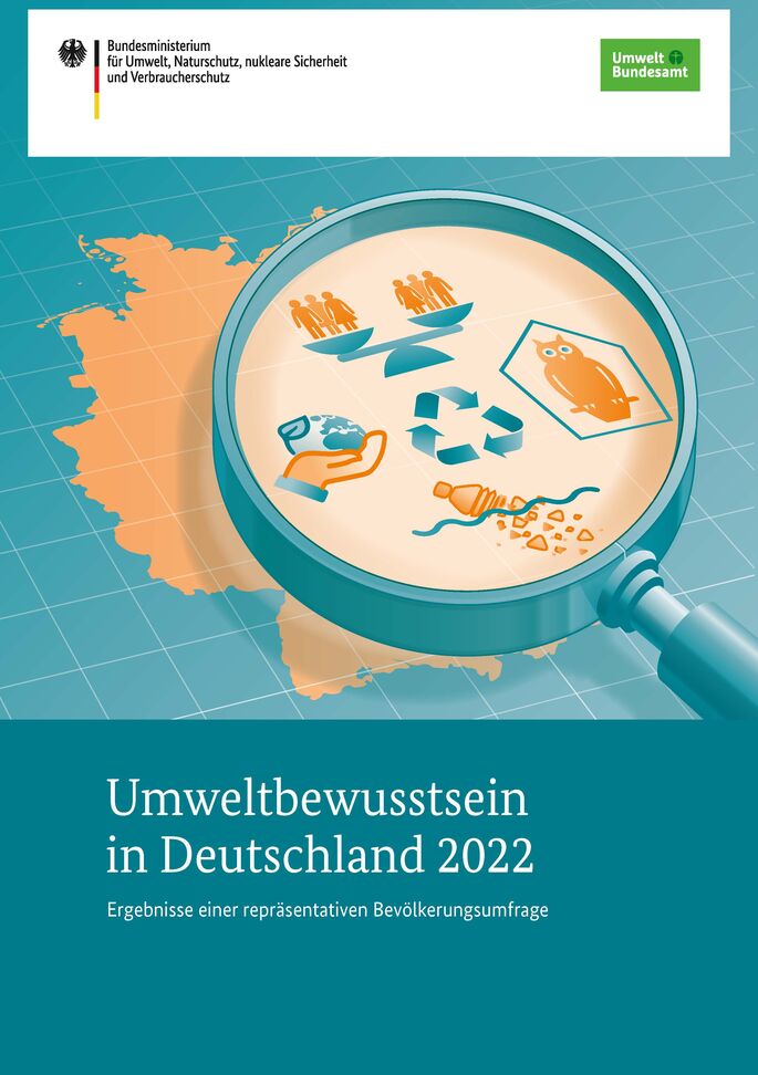 Cover des Berichts "Umweltbewusstsein in Deutschland 2022 - Ergebnisse einer repräsentativen Bevölkerungsumfrage"