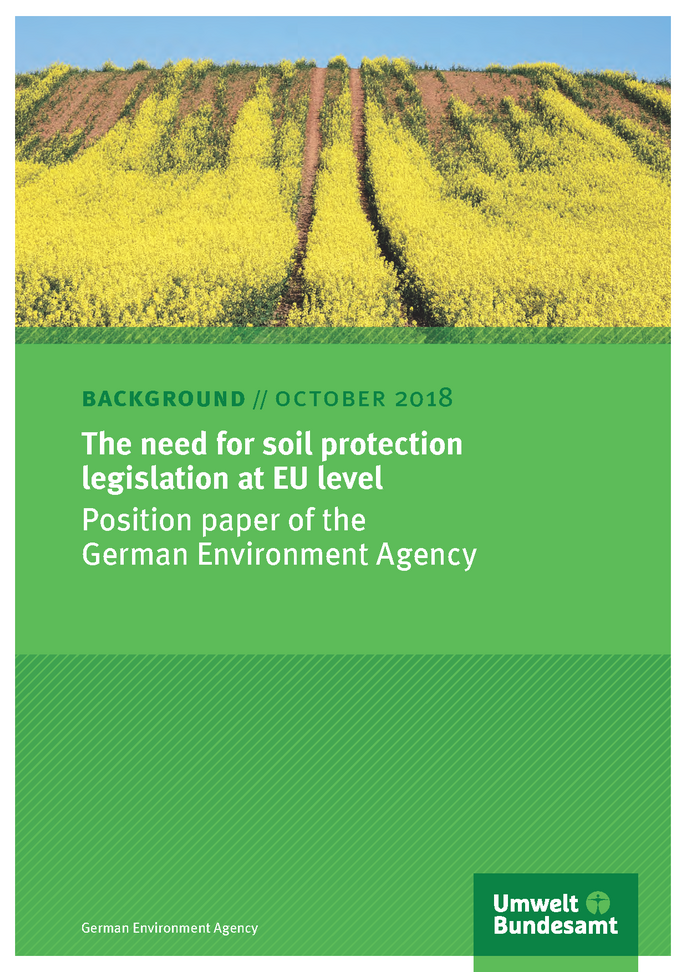 Cover of publication The need for soil protection legislation at EU level