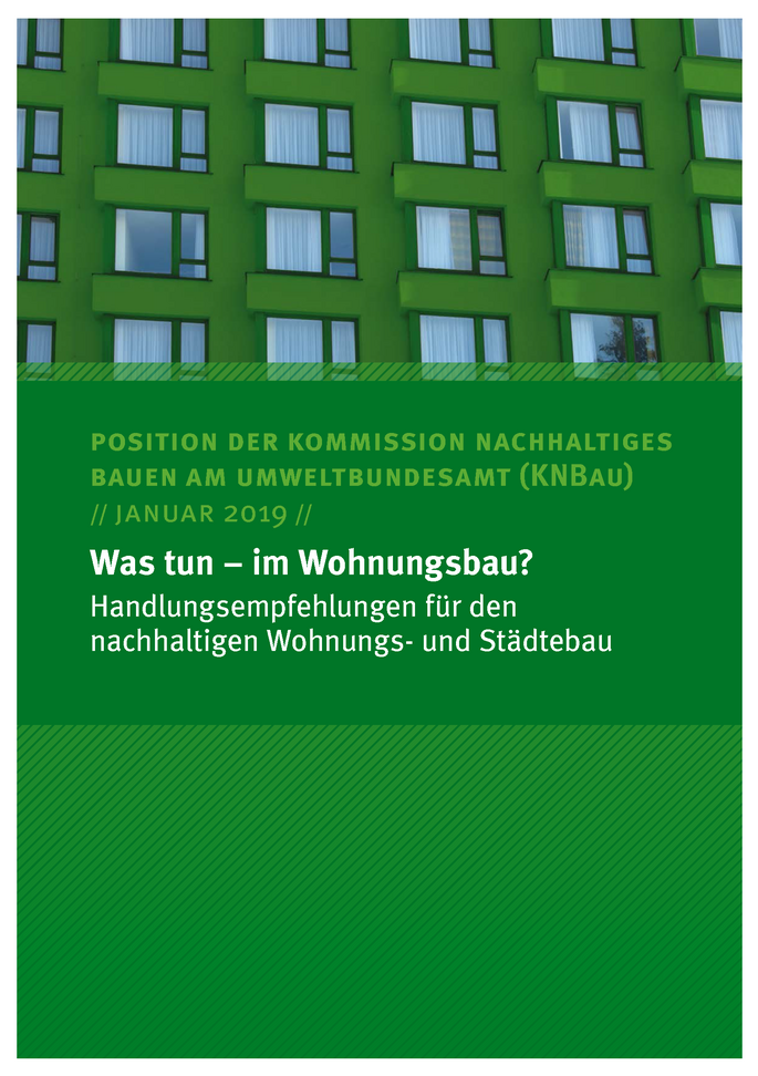 Cover der Publikation Position der KNBau Was tun – im Wohnungsbau?