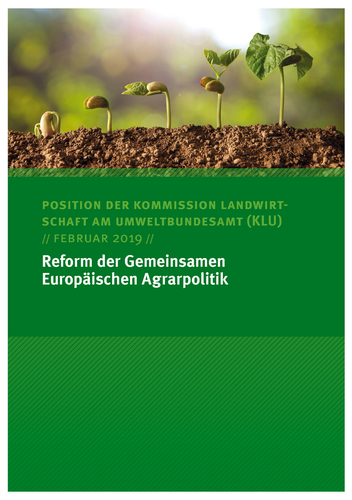 Cover des Positionspapiers der KLU Reform der Gemeinsamen Europäischen Agrarpolitik