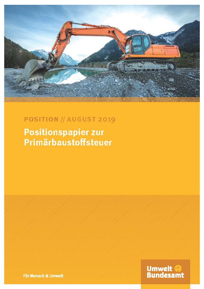 Cover des Positionspapiers Positionspapier zur Primärbaustoffsteuer