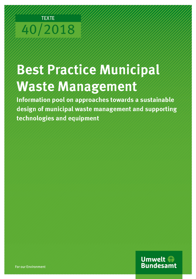 Cover der Publikation Texte 40/2018 Best Practice Municipal Waste Management