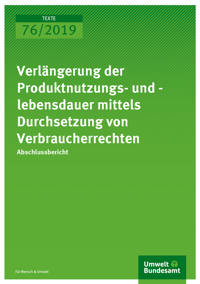 Cover der Publikation TEXTE 76/2019