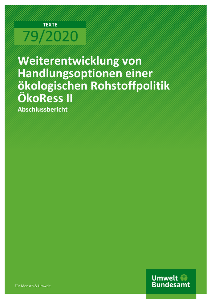 Cover der Publikation TEXTE 79/2020 ÖkoRess II