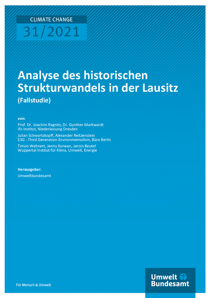 Cover der Publikation CC 31/2021 Analyse des historischen Strukturwandels in der Lausitz