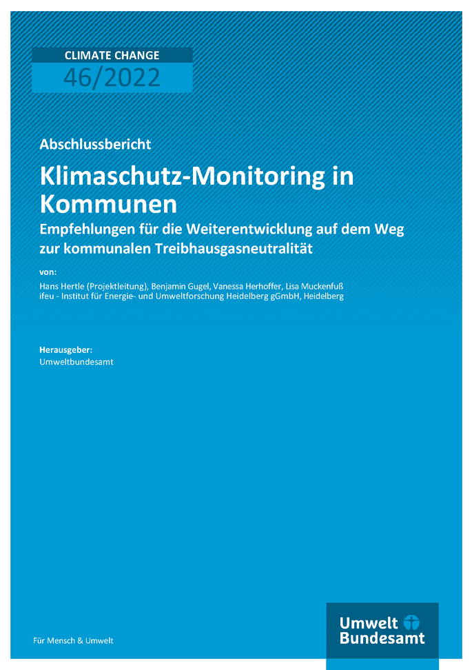 Cover der Publikation Climate Change 46/2022 Klimaschutz-Monitoring in Kommunen