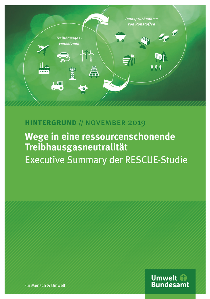 Cover des Hintergrundpapiers Wege in eine ressourcenschonende Treibhausgasneutralität