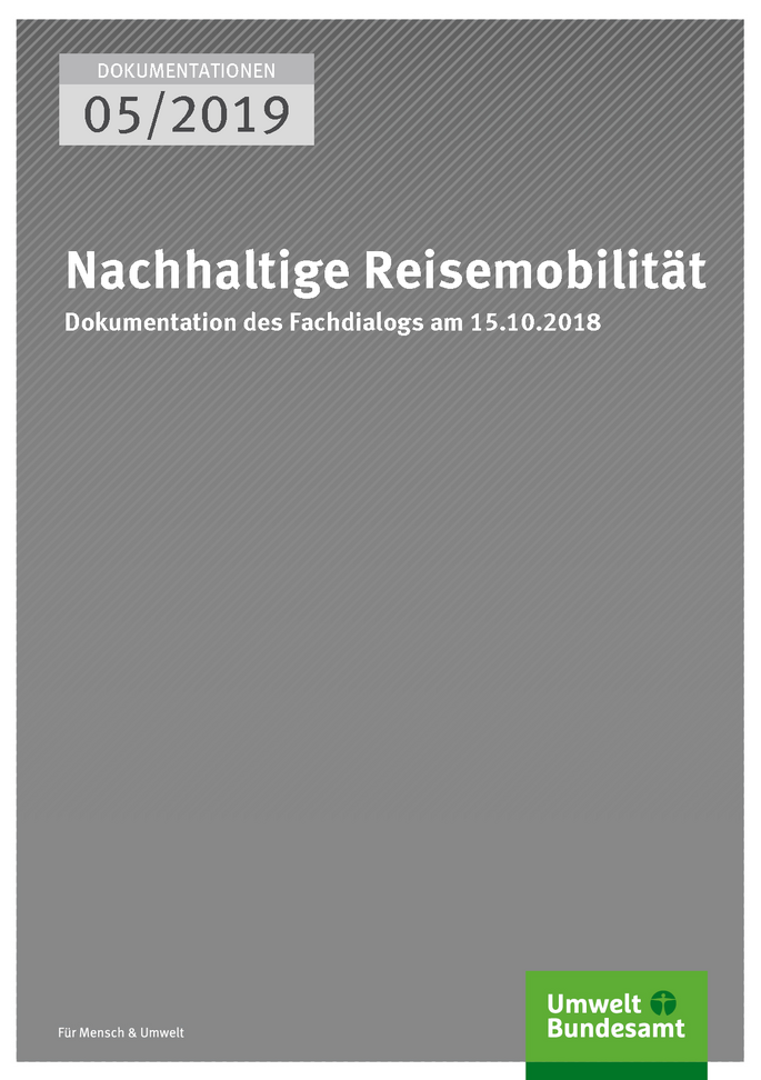 Cover der Publikation DOKUMENTATIONEN 05/2019 Nachhaltige Reisemobilität