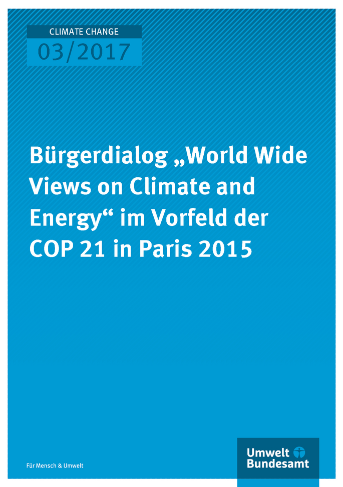 Bürgerdialog „World Wide Views on Climate and Energy“ im Vorfeld der COP 21 in Paris 2015 