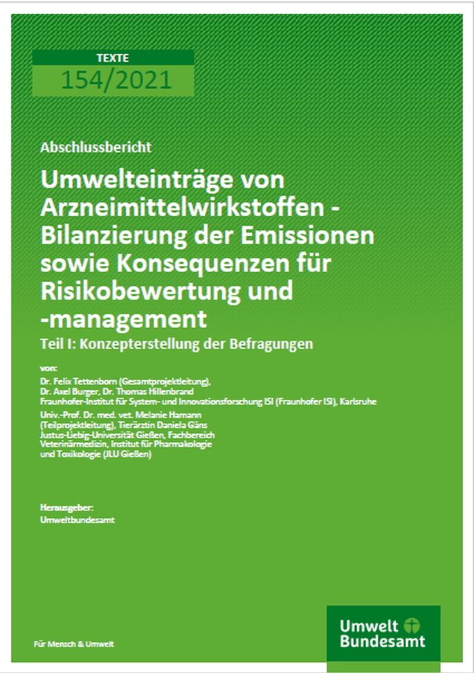 Cover Abschlussbericht Umwelteinträge von Arzneimittelwirkstoffen