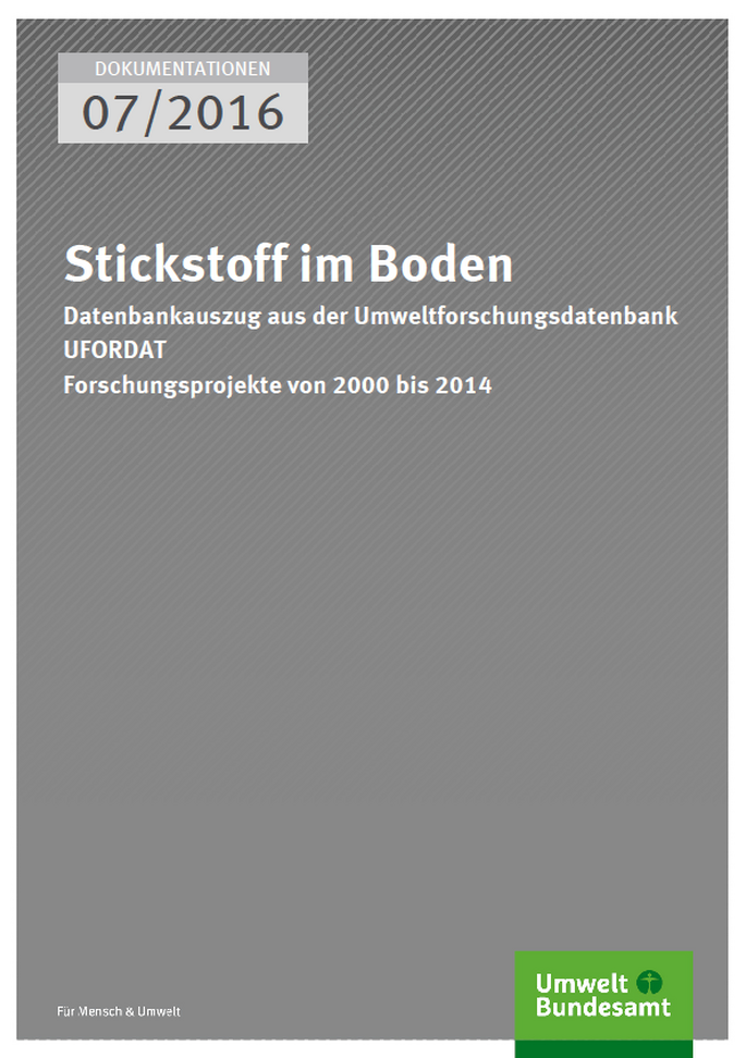 Cover Dokumentationen 07/2016 Stickstoff im Boden