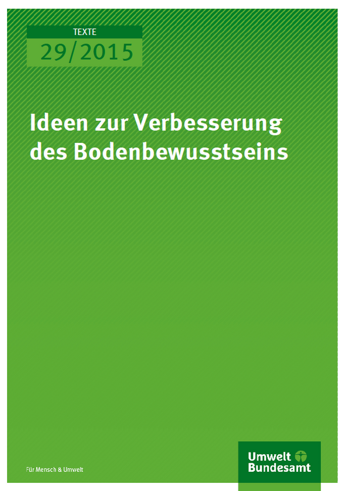 Cover Texte 29/2015 Ideen zur Verbesserung des Bodenbewusstseins