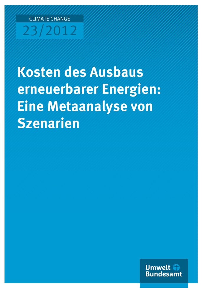 Publikation:Kosten des Ausbaus erneuerbarer Energien: Eine Metaanalyse von Szenarien