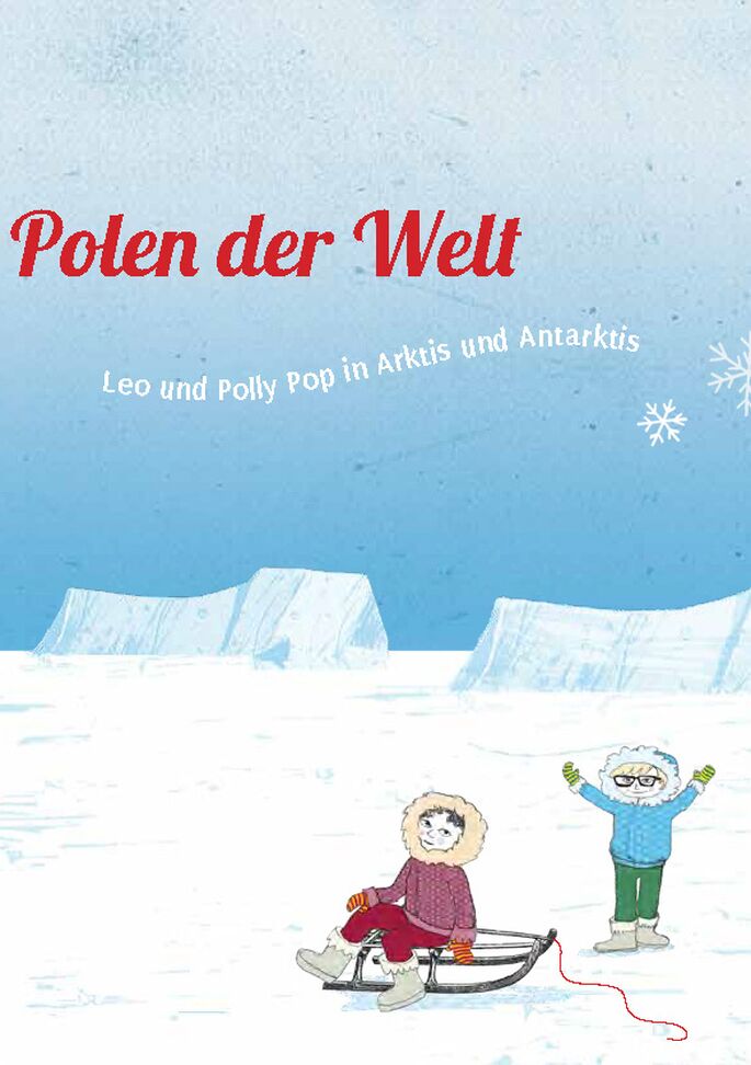 gezeichnetes Titelbild, zwei Kinder in einer Eislandschaft