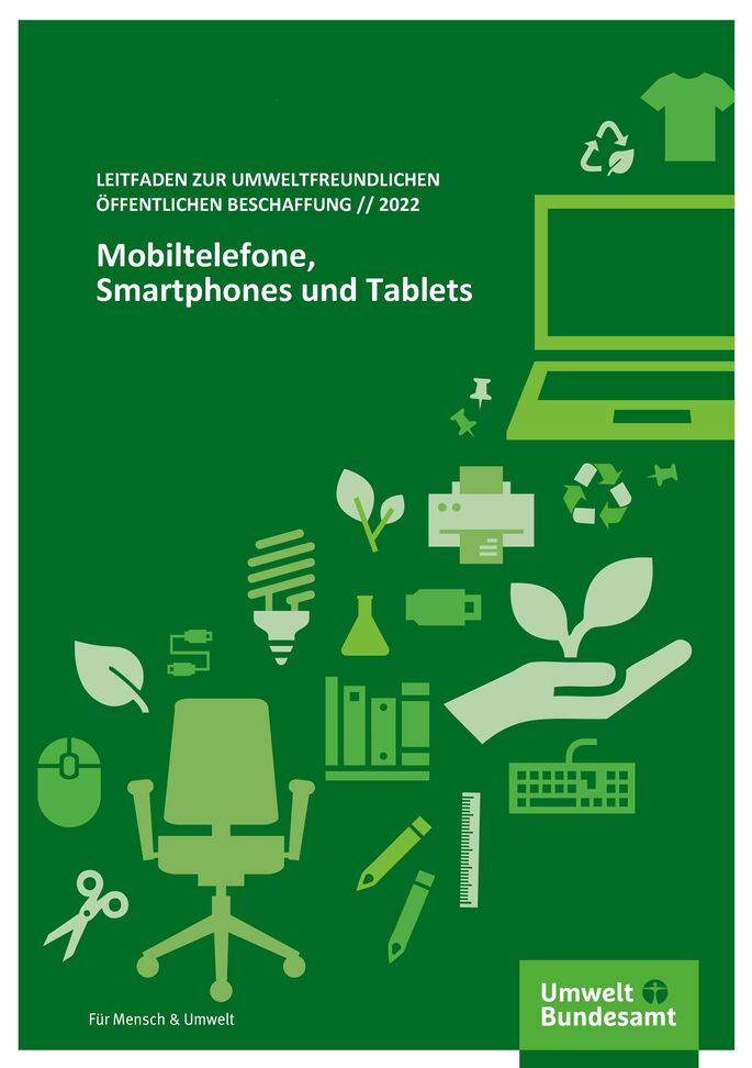 grüne Icons von Büromaterialien