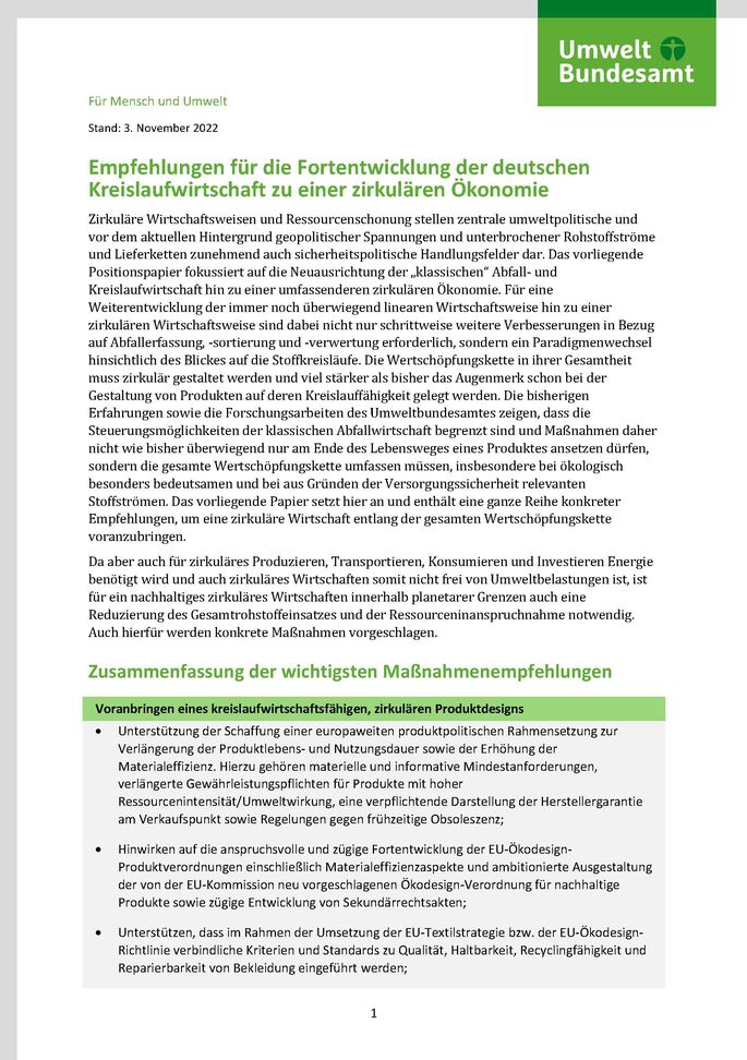 Erste Seite mit Text