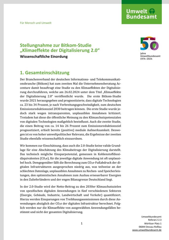 Erste Seite des Factsheets