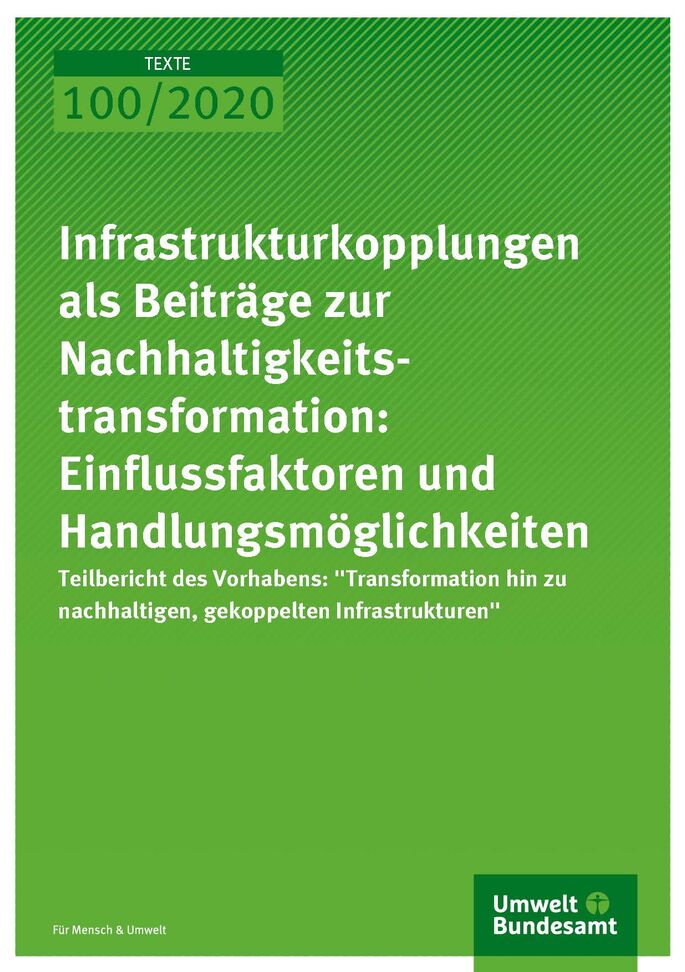 Cover_TEXTE_100-2020_Infrastrukturkopplungen als Beiträge zur Nachhaltigkeitstransformation