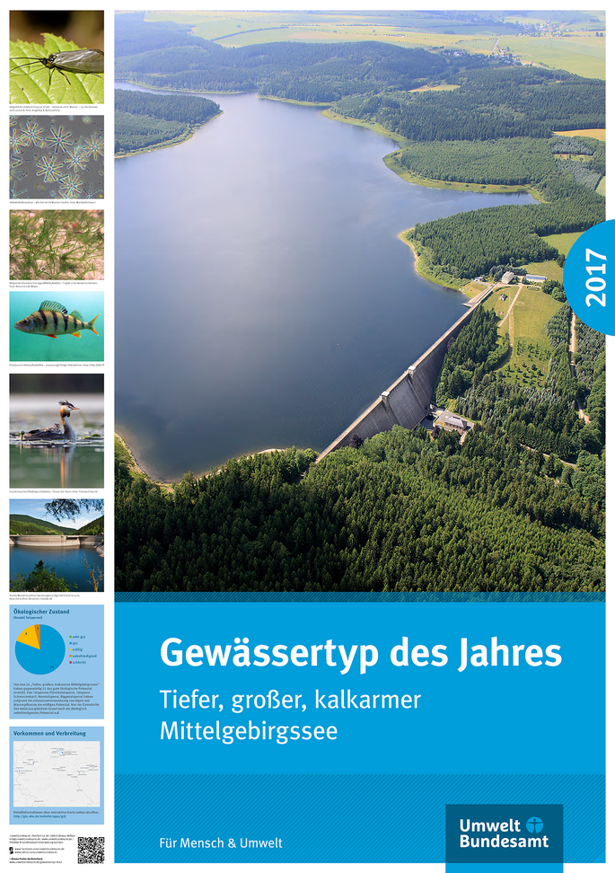 Luftbild eines Mittelgebirgssees