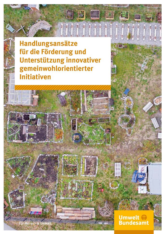 Titelbild der Broschüre "Handlungsansätze für die Förderung und Unterstützung innovativer gemeinwohlorientierter Initiativen"