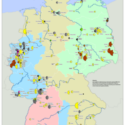 Die Karte zeigt die in Betrieb befindlichen Anlagen für Kraft-Wärme-Kopplung ab 50 Megawatt elektrischer Leistung in Deutschland.