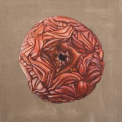 Gemälde eines geschnitzten Apfels