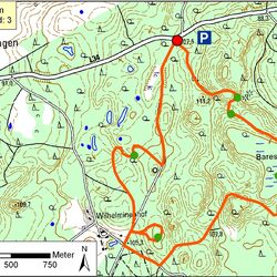 Kartendarstellung des Natur- und Bodenlehrpfades Wilhelminenhof