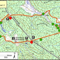 Karte des Bodenlehrpfades Forsthaus Hohenroth