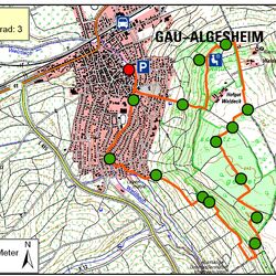 Kartendarstellung des Erlebnispfades Gau-Algesheim