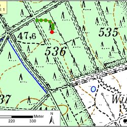 Kartendarstellung des Bodenerlebnispfades Trappenkamp