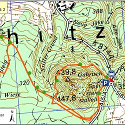 Kartendarstellung des Bodenlehrpfades Gohrisch-Sächsiche Schweiz