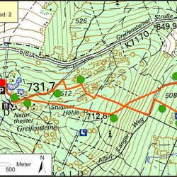 Kartendarstellung des Bodenlehrpfades Stadtwald- Ehrenfriedersdorf