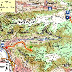 Kartendarstellung des Heimatkundlichen Lehrpfades Jena