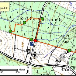 Kartendarstellung des Bodenlehrpfades