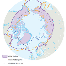 Karte Grenzlinien der Arktis
