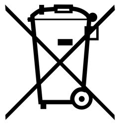 Symbol "Durchgestrichene Tonne"