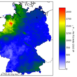 Räumliche Verteilung der Deposition von reduziertem Stickstoff