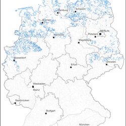 Deutschlandkarte mit den Vorkommen