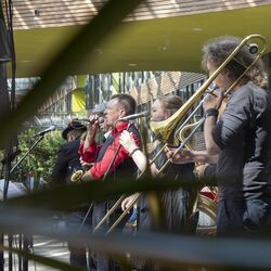 Die Band Port Royal auf der Bühne am 15.06.2024. Zu sehen sind einige Mitglieder der Band, die ein Instrument spielen oder singen. 