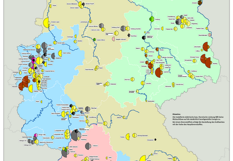 Die Karte zeigt die in Betrieb befindlichen Anlagen für Kraft-Wärme-Kopplung ab 50 Megawatt elektrischer Leistung in Deutschland.