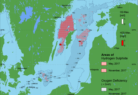 Sauerstoffarme und sauerstofffreie Gebiete in der Ostsee - 2017