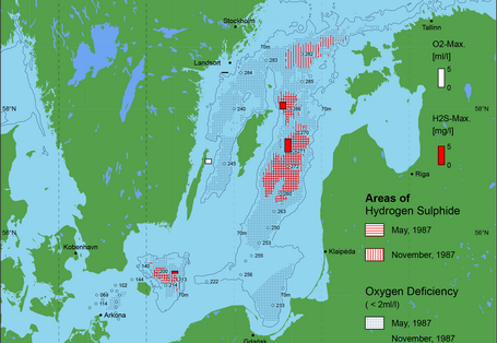Sauerstoffarme und sauerstofffreie Gebiete in der Ostsee - 1987