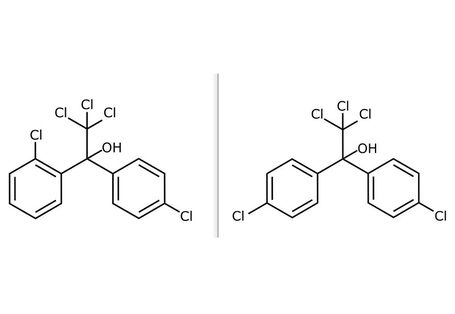 Strukturformeln von Dicofol o,p und p,p
