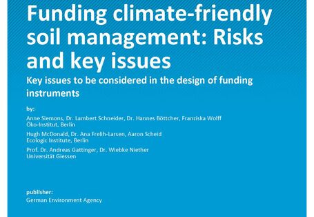 Cover vom Climate_Change_18-2023_Funding climate-friendly  soil management: Risks  and key issues
